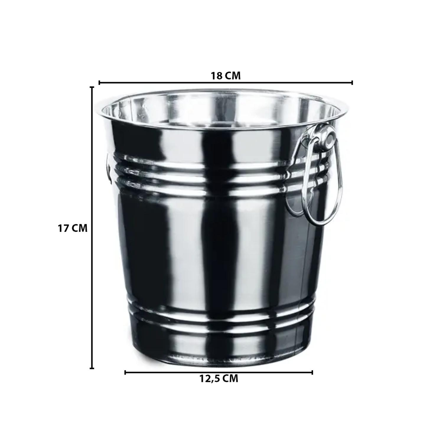 HIELERA METALICA MEDIANA CON ASAS CHAMPAÑA HIELO TRAGOS - 5