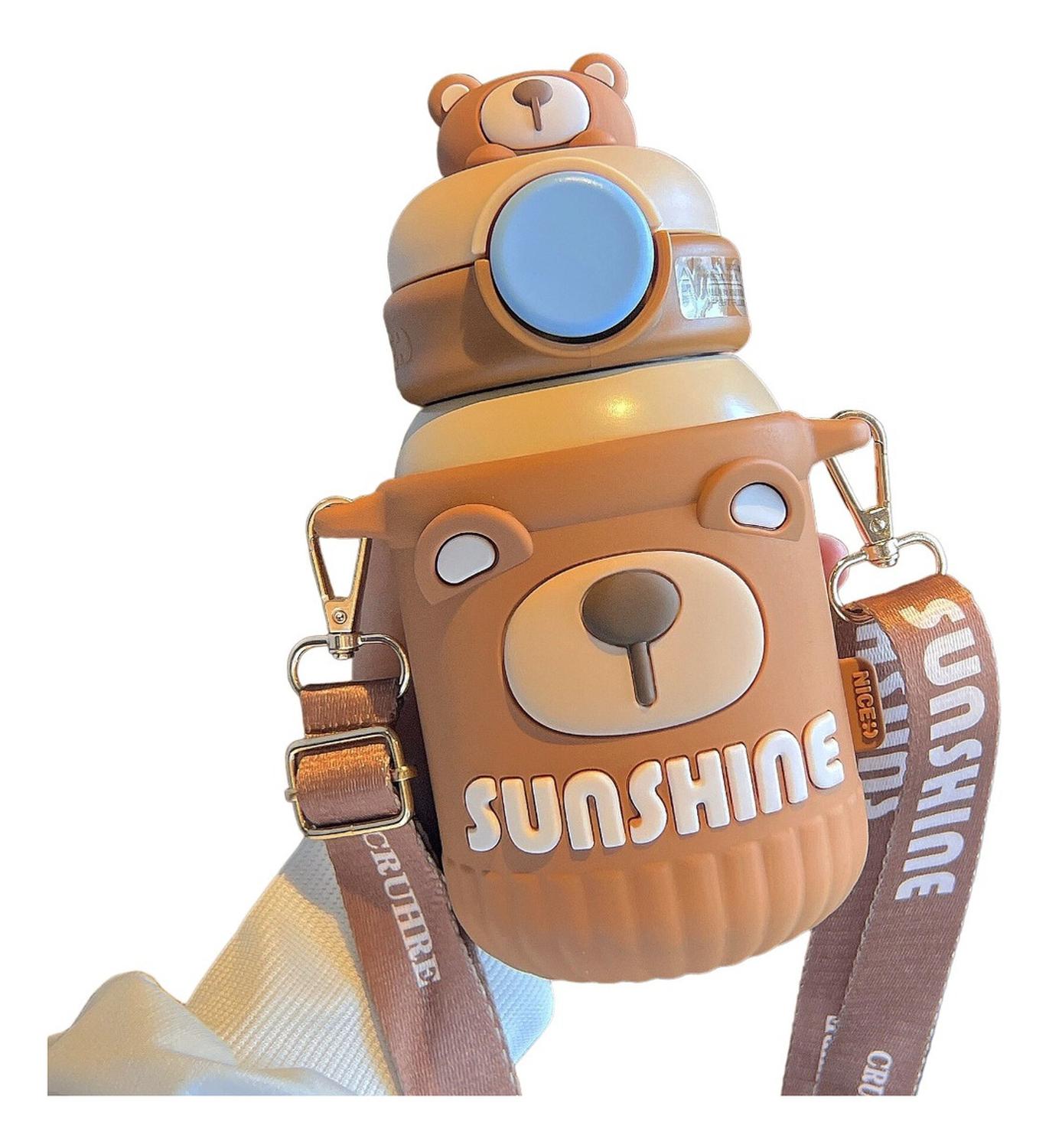 TERMO BOTELLA TERMICA DISEÑOS KAWAII CUTE 550 ML CON CORREA - 1
