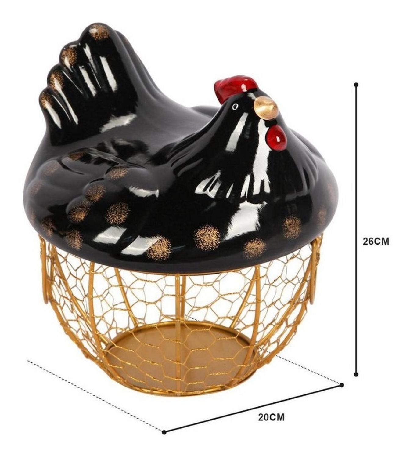 GALLINA DECORATIVA PORTA HUEVOS CESTA DE HUEVOS - 5