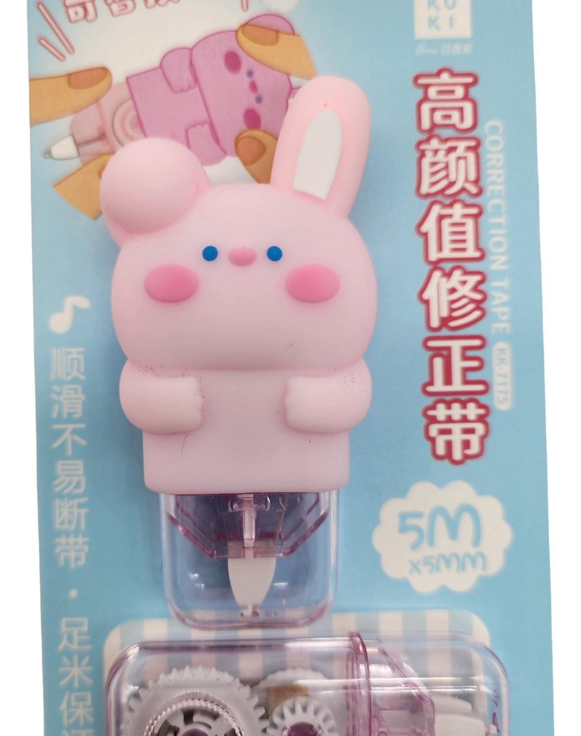 CORRECTOR EN CINTA FLIP DISEÑOS VARIADOS KAWAII CON 2 REPUESTOS TAMAÑO TAMANO UNICO CONEJITO - 2