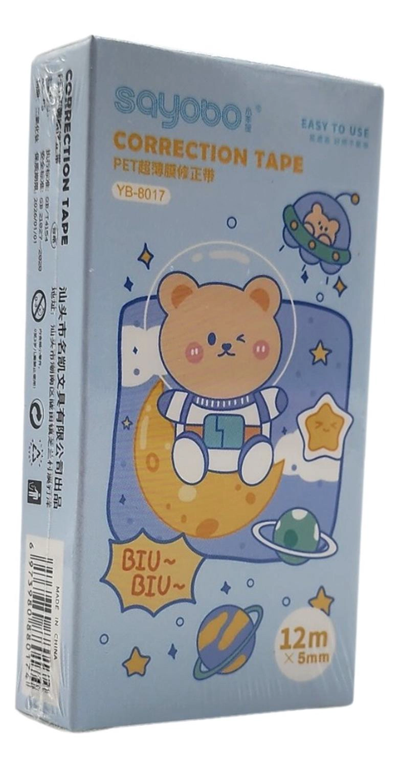 CORRECTOR CINTA DISEÑO KAWAII CUTE VARIOS COLORES 12 METROS CELESTE - 1