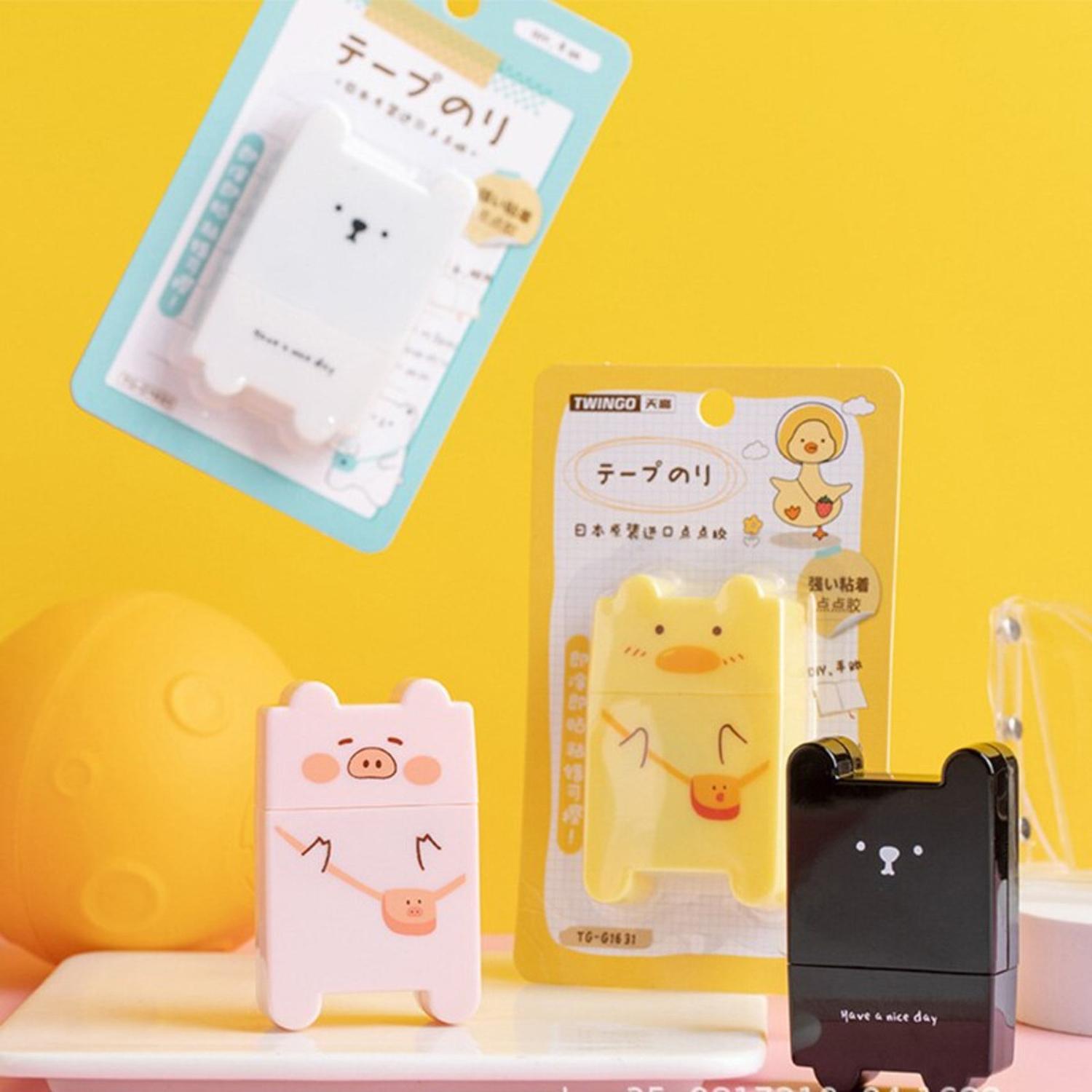 PEGAMENTO EN CINTA ESTILO CORRECTOR DISEÑO KAWAII CUTE OSITO POLAR - 5