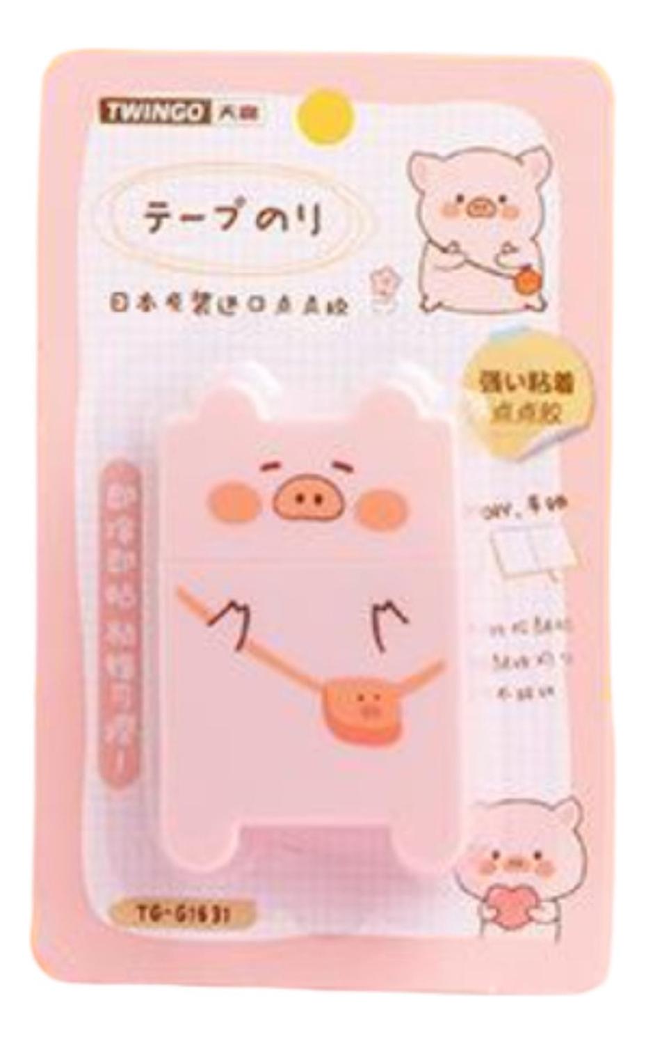 PEGAMENTO EN CINTA ESTILO CORRECTOR DISEÑO KAWAII CUTE CERDITO - 1