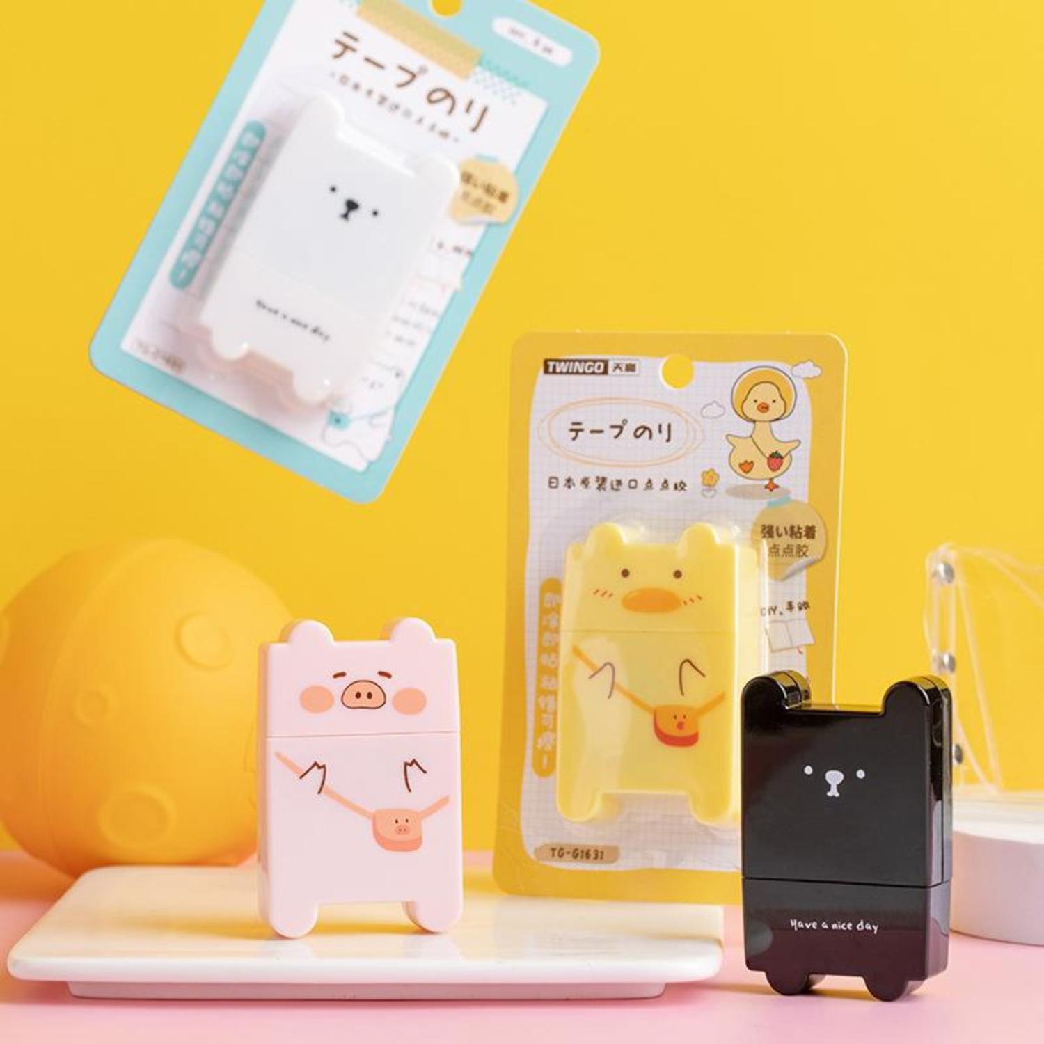 PEGAMENTO EN CINTA ESTILO CORRECTOR DISEÑO KAWAII CUTE CERDITO - 5