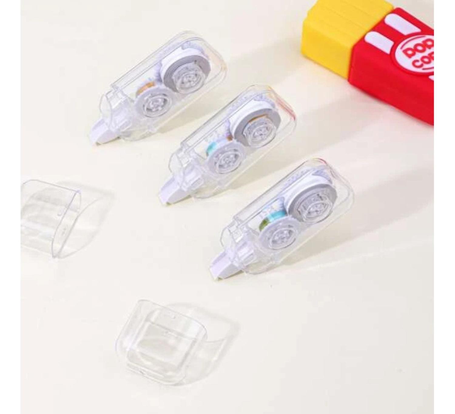 CORRECTOR EN CINTA FLIP DISEÑOS VARIADOS KAWAII CON 2 REPUESTOS TAMAÑO UNICO PAPAS FRITAS - 3