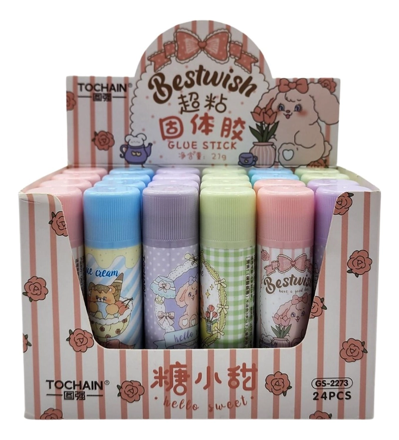 PEGAMENTO EN BARRA ESCOLAR COLORES BESTWISH GLUE STICK TAMAÑO TAMANO UNICO CELESTE - 3