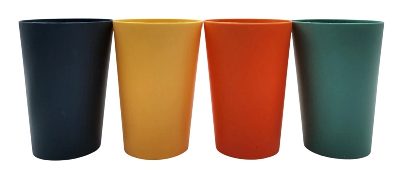 PACK 4 VASOS PLASTICOS DE COLORES REUTILIZABLES PARA FIESTAS - 1