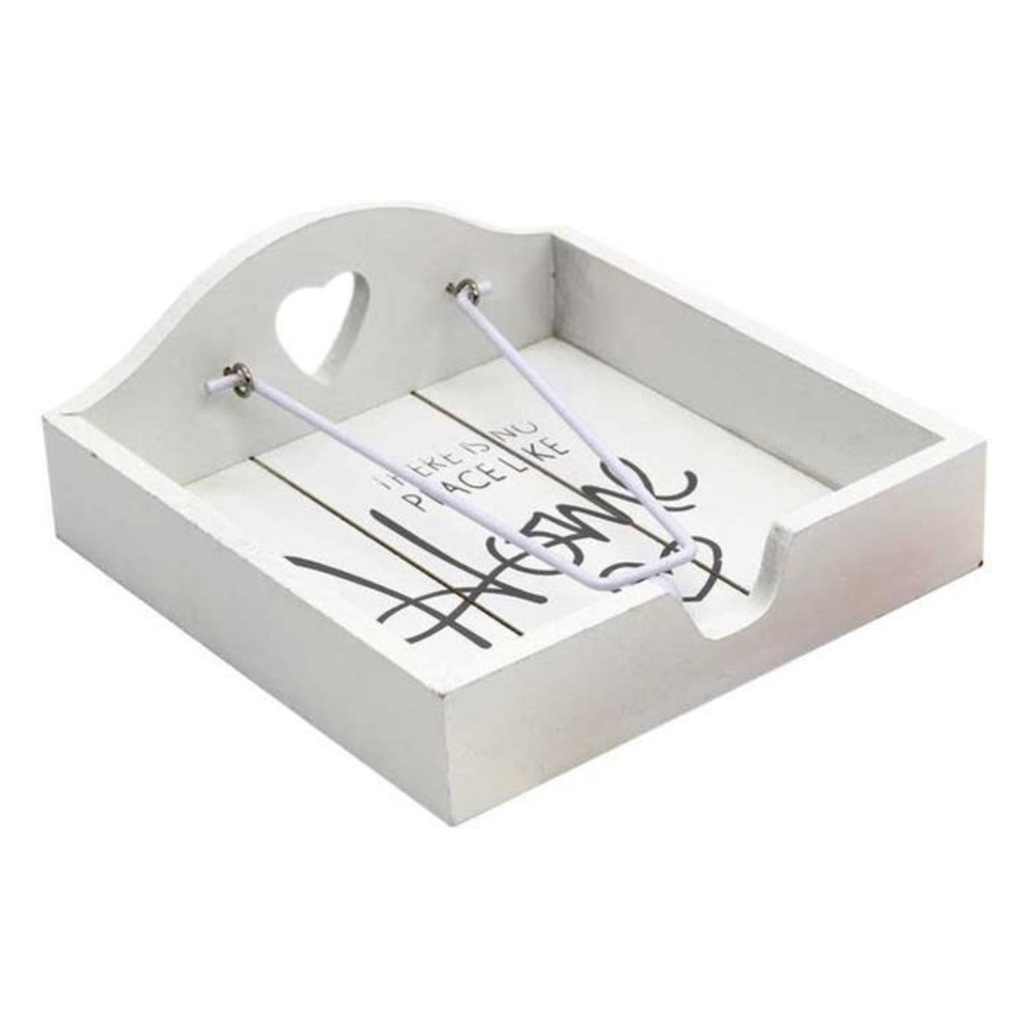 PORTA SERVILLETAS FLIP DE MADERA ESTILO VINTAGE BUENA CALIDAD BLANCO - 3
