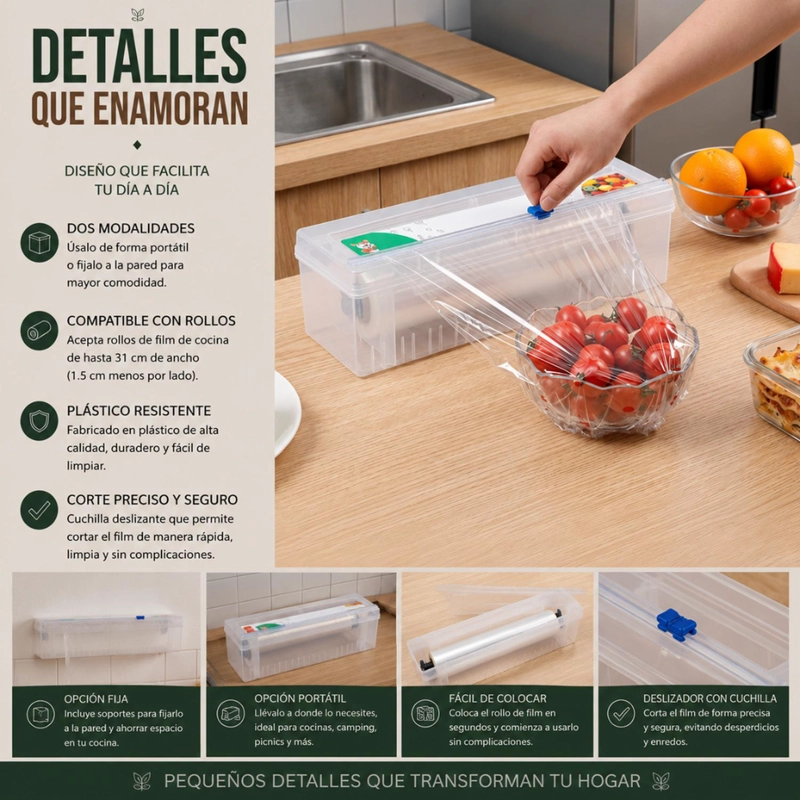 DISPENSADOR DE PAPEL ALUSA CORTADOR FILM PORTA ROLLO - 7