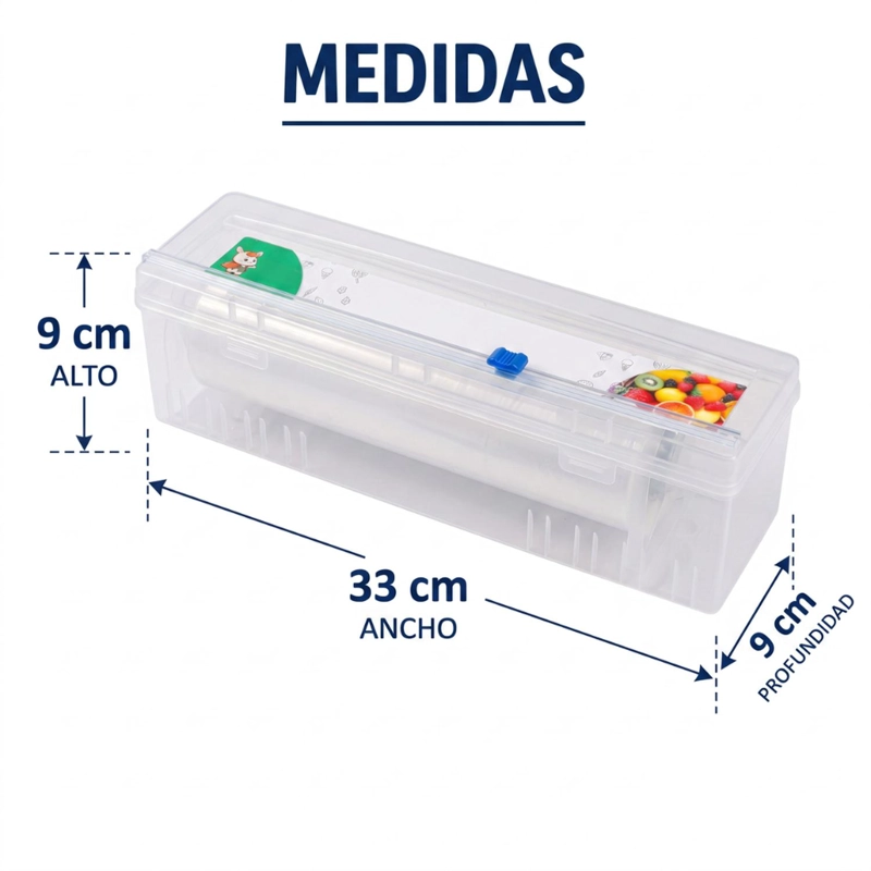 DISPENSADOR DE PAPEL ALUSA CORTADOR FILM PORTA ROLLO - 9