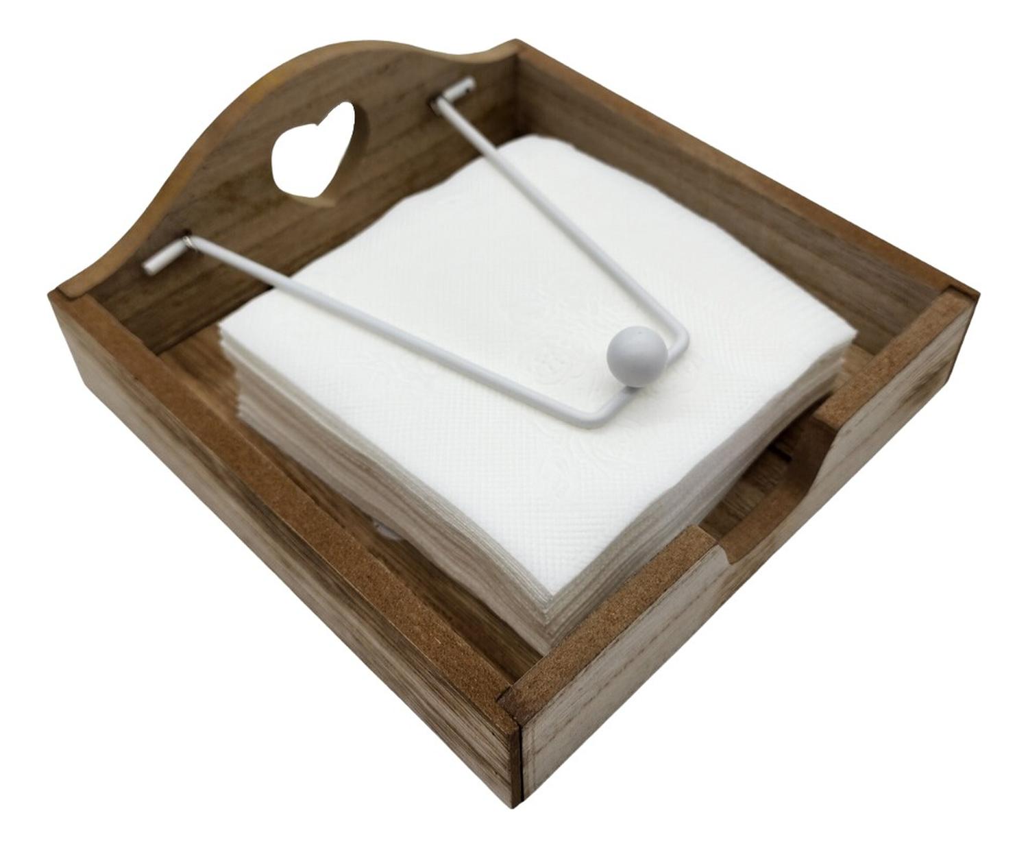 PORTA SERVILLETAS FLIP DE MADERA ESTILO VINTAGE BUENA CALIDAD GRIS - 3
