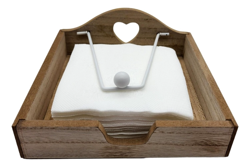 PORTA SERVILLETAS FLIP DE MADERA ESTILO VINTAGE BUENA CALIDAD GRIS - 4
