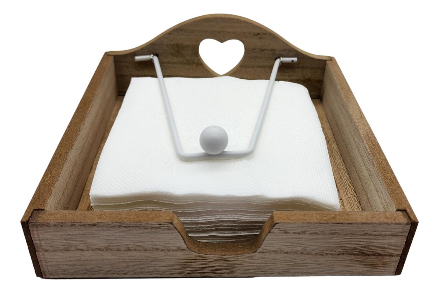 PORTA SERVILLETAS FLIP DE MADERA ESTILO VINTAGE BUENA CALIDAD GRIS - 4