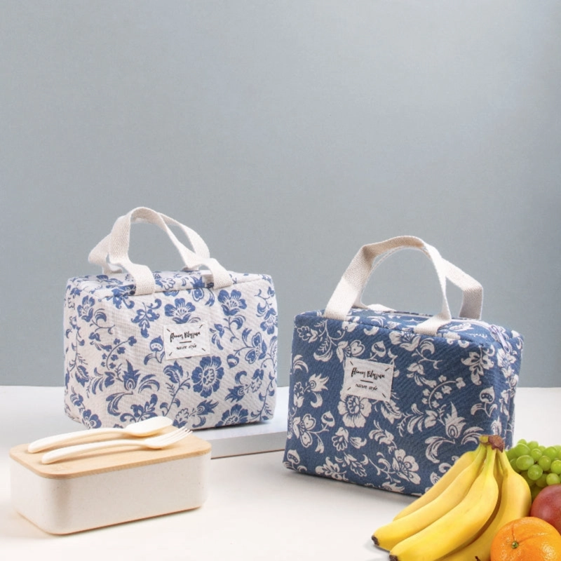 LONCHERA TERMICA PARA ALIMENTOS FRIO CALIENTE DISEÑO FLORES TAMAÑO 0 - 5