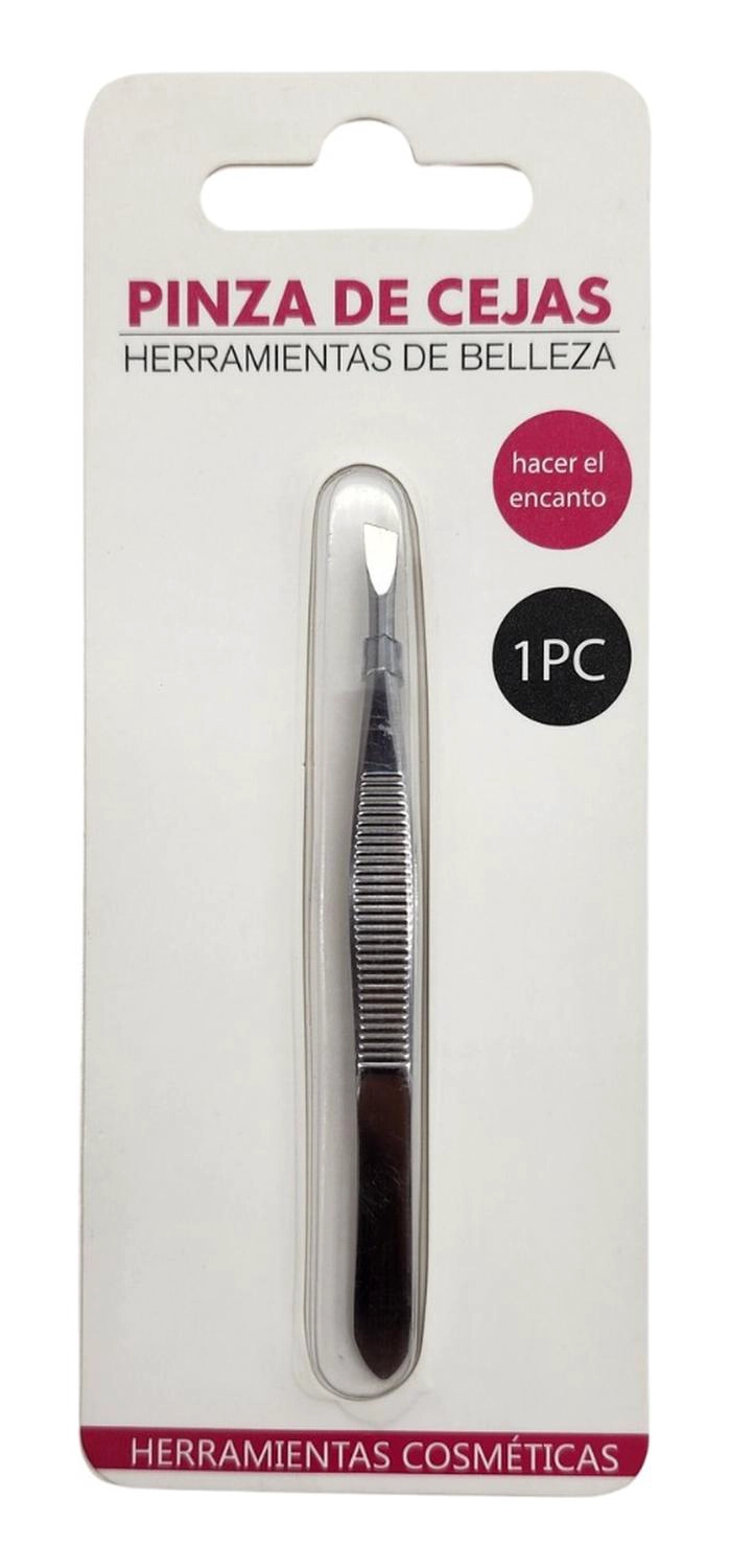PINZA DEPILACION CEJAS FACIAL ACERO INOXIDABLE PUNTA NORMAL - 1