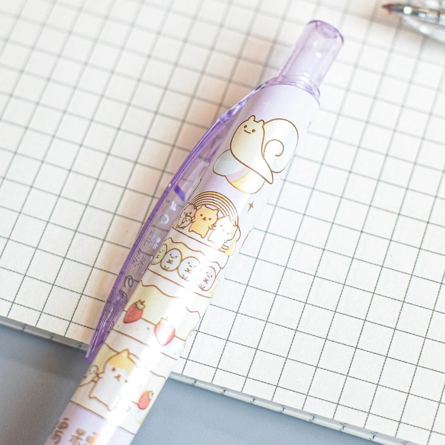 SET X6 BOLÍGRAFOS FLIPEREX TINTA GEL NEGRO CUTE KAWAII 6 DISEÑOS COLOR - 2