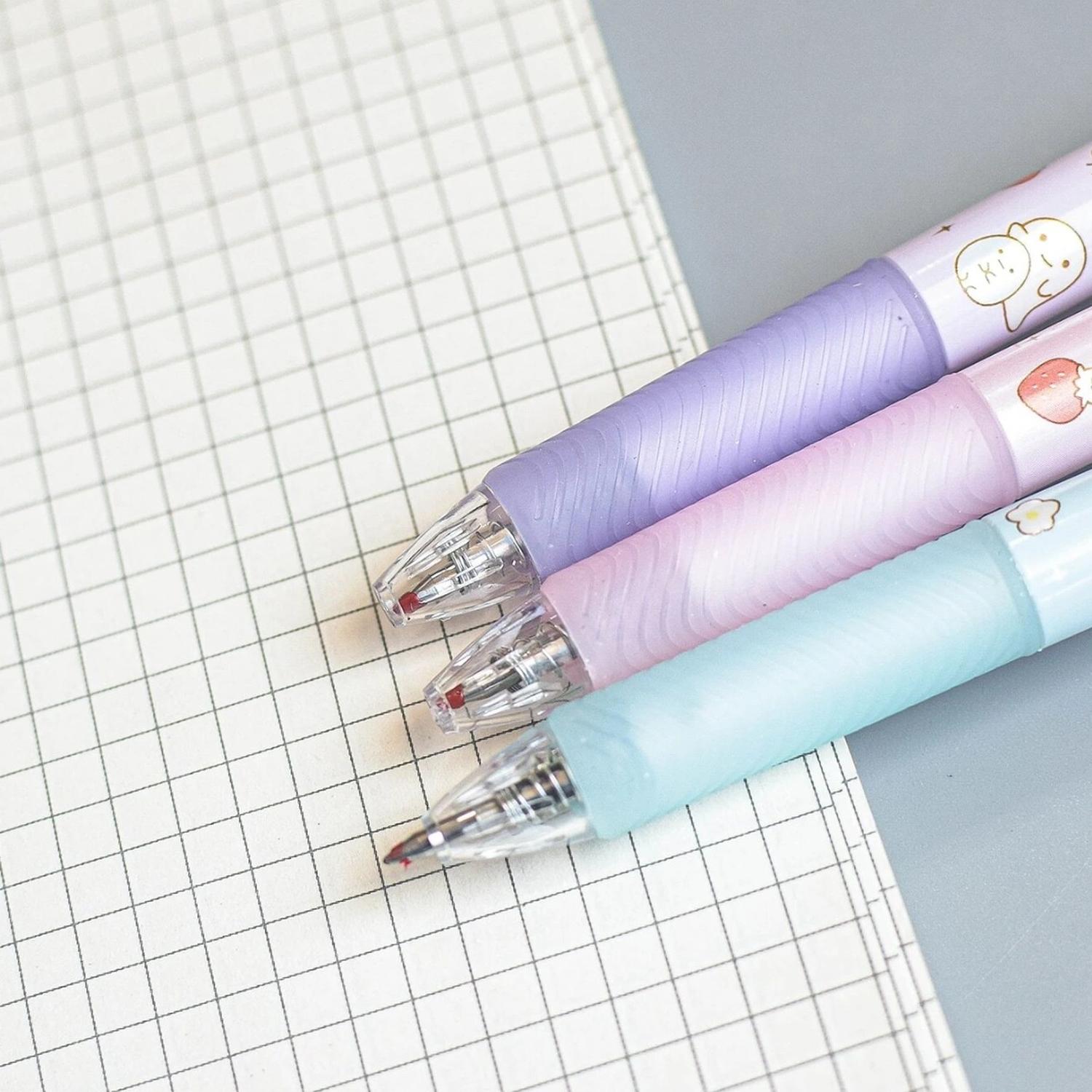 SET X6 BOLÍGRAFOS FLIPEREX TINTA GEL NEGRO CUTE KAWAII 6 DISEÑOS COLOR - 3