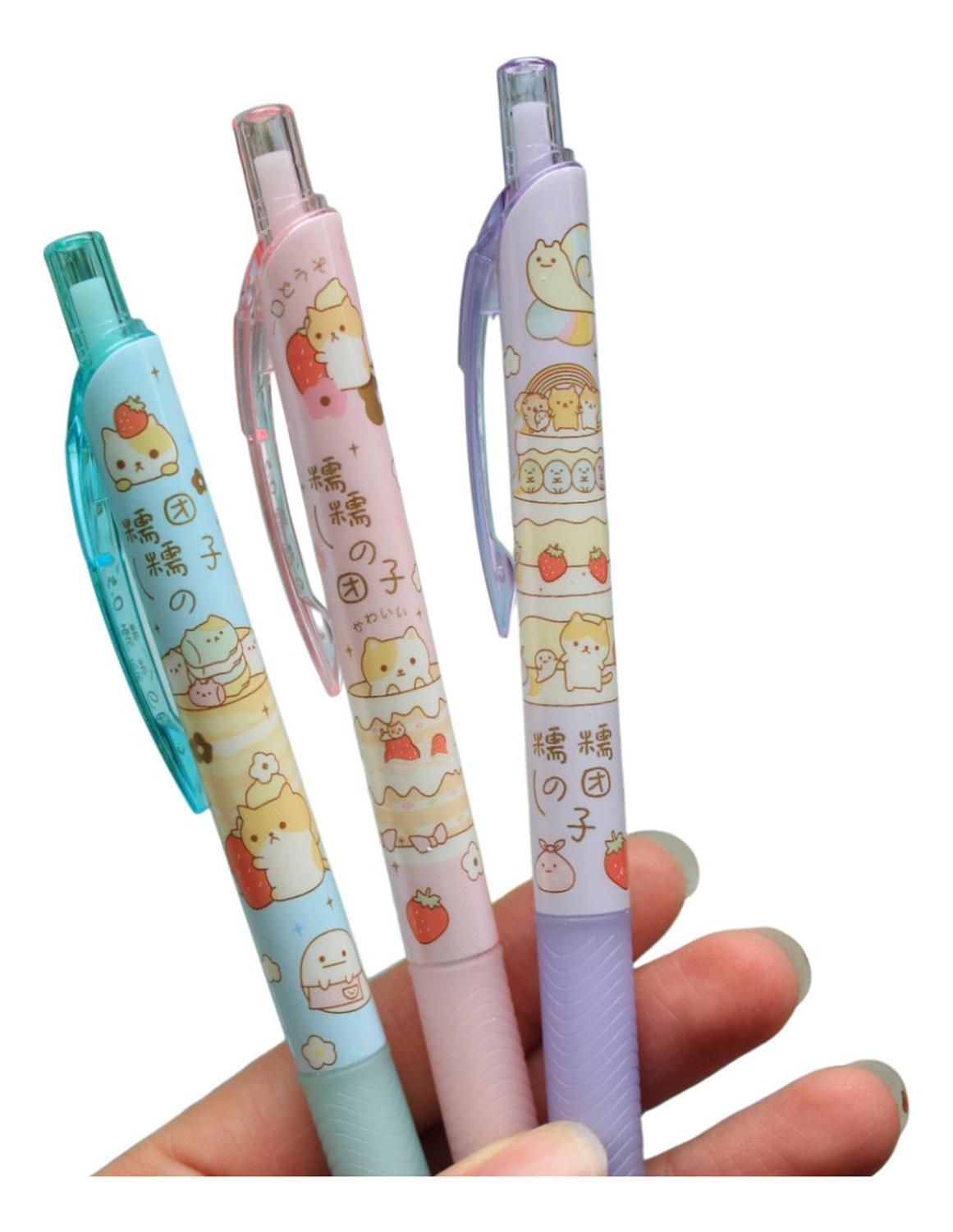 SET X6 BOLÍGRAFOS FLIPEREX TINTA GEL NEGRO CUTE KAWAII 6 DISEÑOS COLOR - 5
