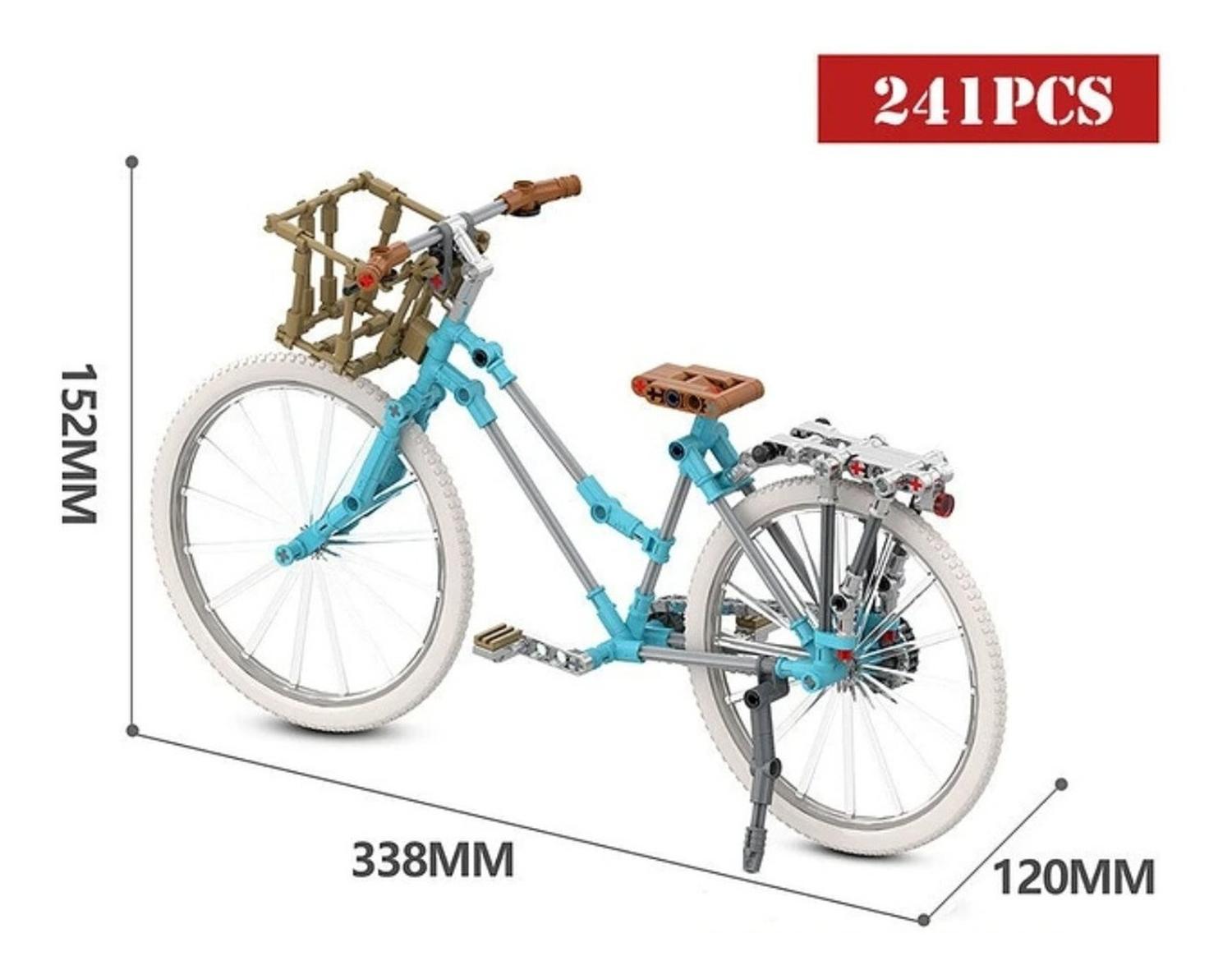 SET JUGUETE BICICLETA CELESTE CON CESTO ESCALA PARA ARMAR - 3