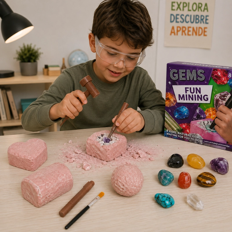 KIT EXCAVACION ROCAS Y MINERALES CIENCIA JUGUETE EDUCATIVO - 2