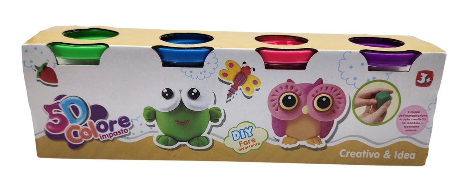 SET MASAS 4 COLORES LATAS PLASTICINA DIDÁCTICA PLASTILINA FLIP - 2