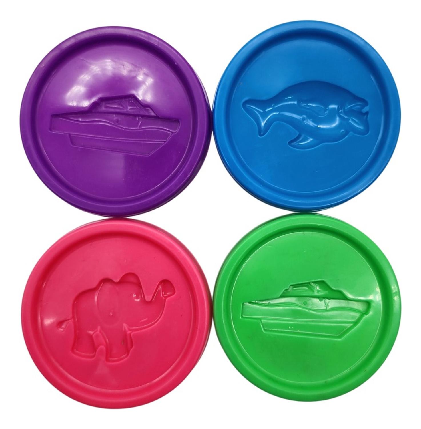 SET MASAS 4 COLORES LATAS PLASTICINA DIDÁCTICA PLASTILINA FLIP - 5