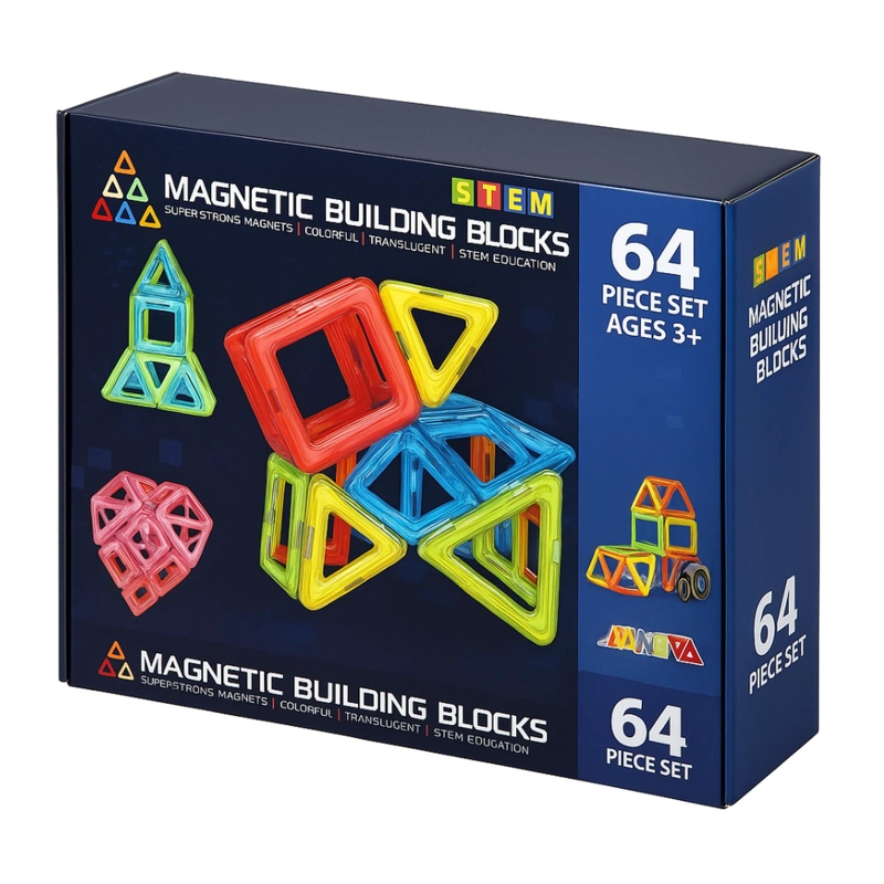 SET DE CONSTRUCCION MAGNETICO PIEZAS MAGNETICAS 64 PIEZAS - 1
