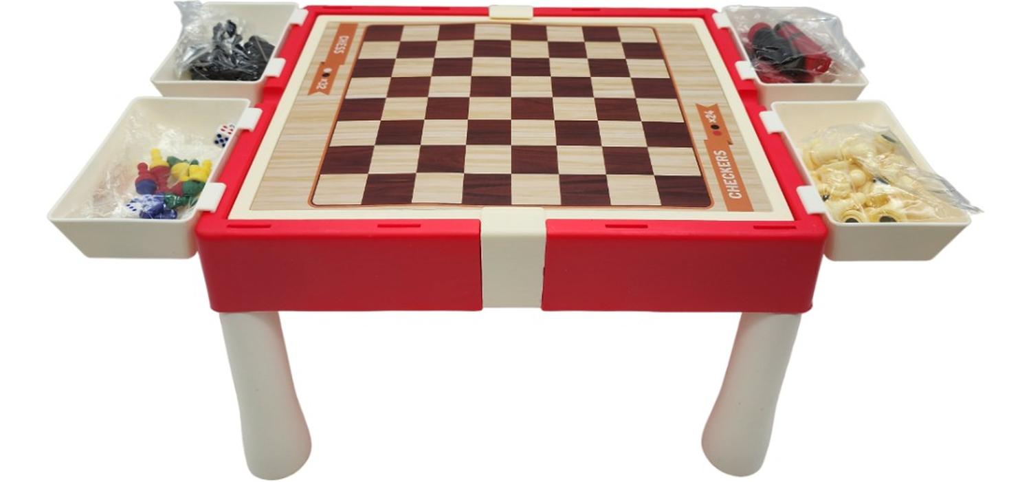 TABLERO DE JUEGO 11 EN 1 AJEDREZ LUDO SERPIENTES Y ESCALERAS ROJO ROJO - 3