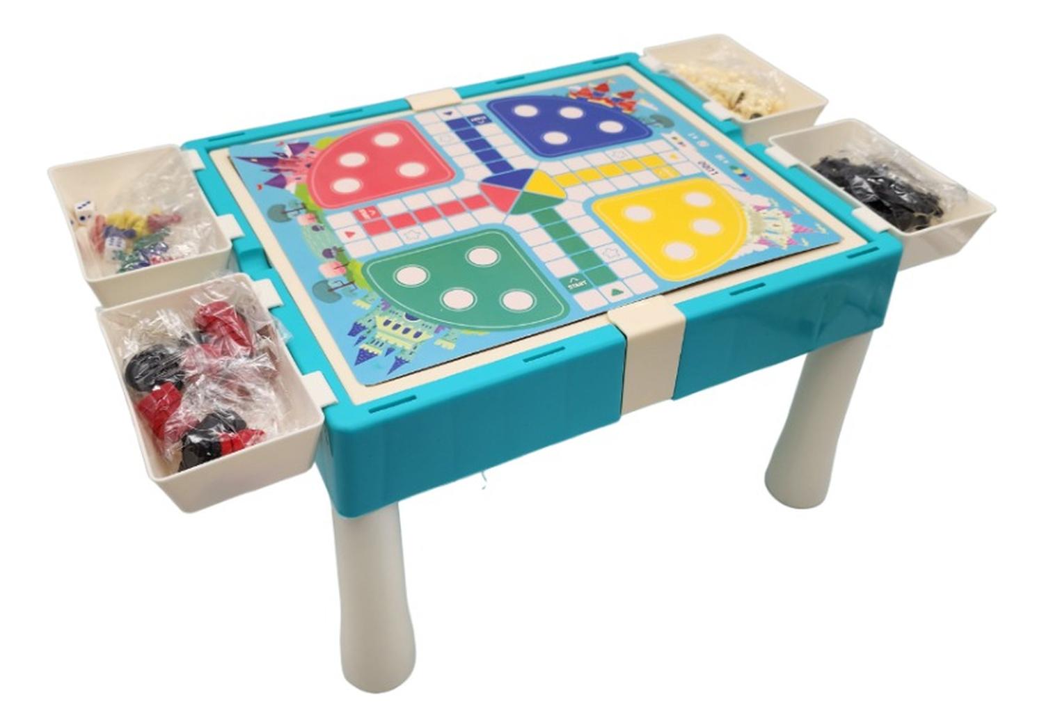 TABLERO DE JUEGO 11 EN 1 AJEDREZ LUDO SERPIENTES Y ESCALERAS CELESTE CELESTE - 8