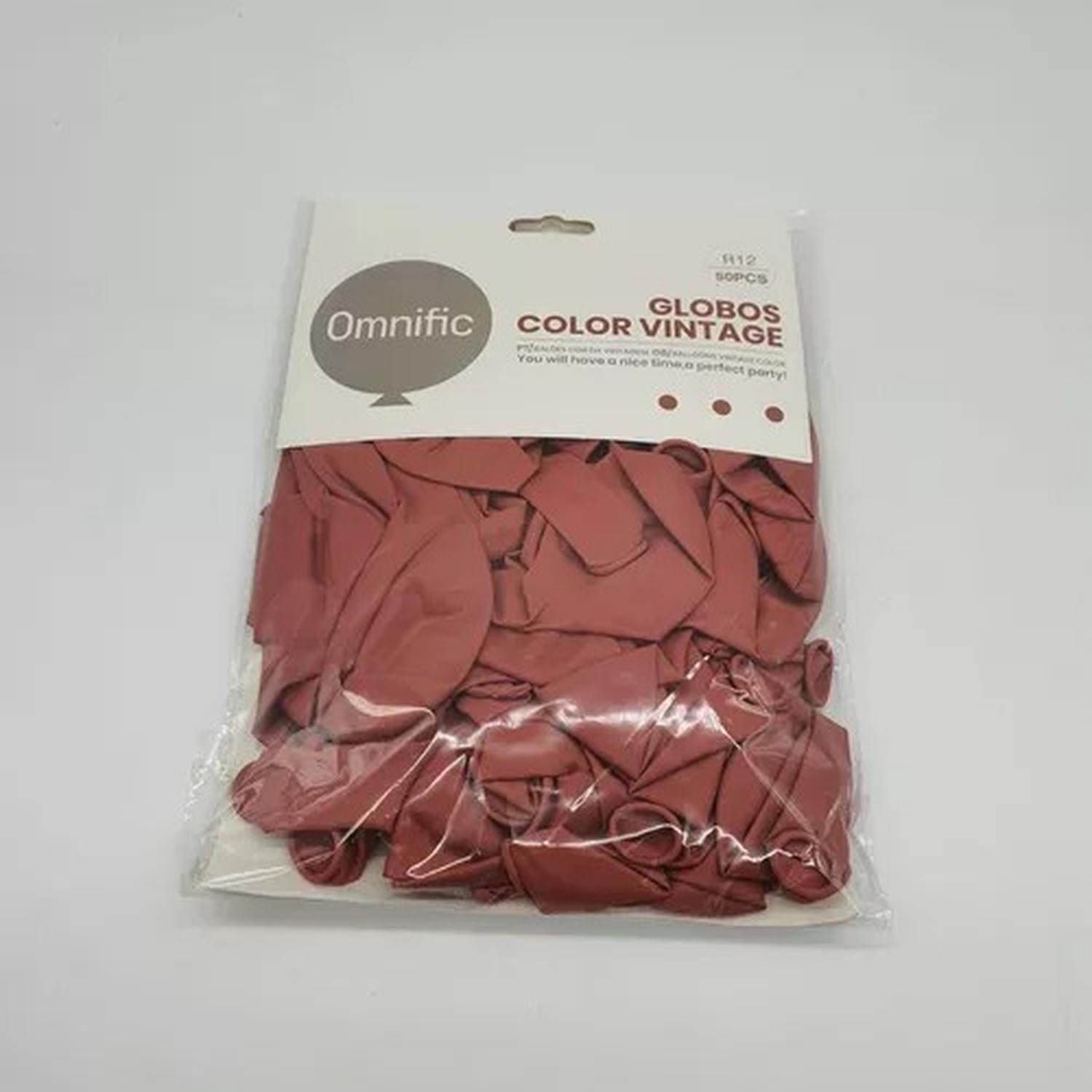 PACK X50 GLOBO TAMAÑO R12 MAGENTA VINTAGE - 1