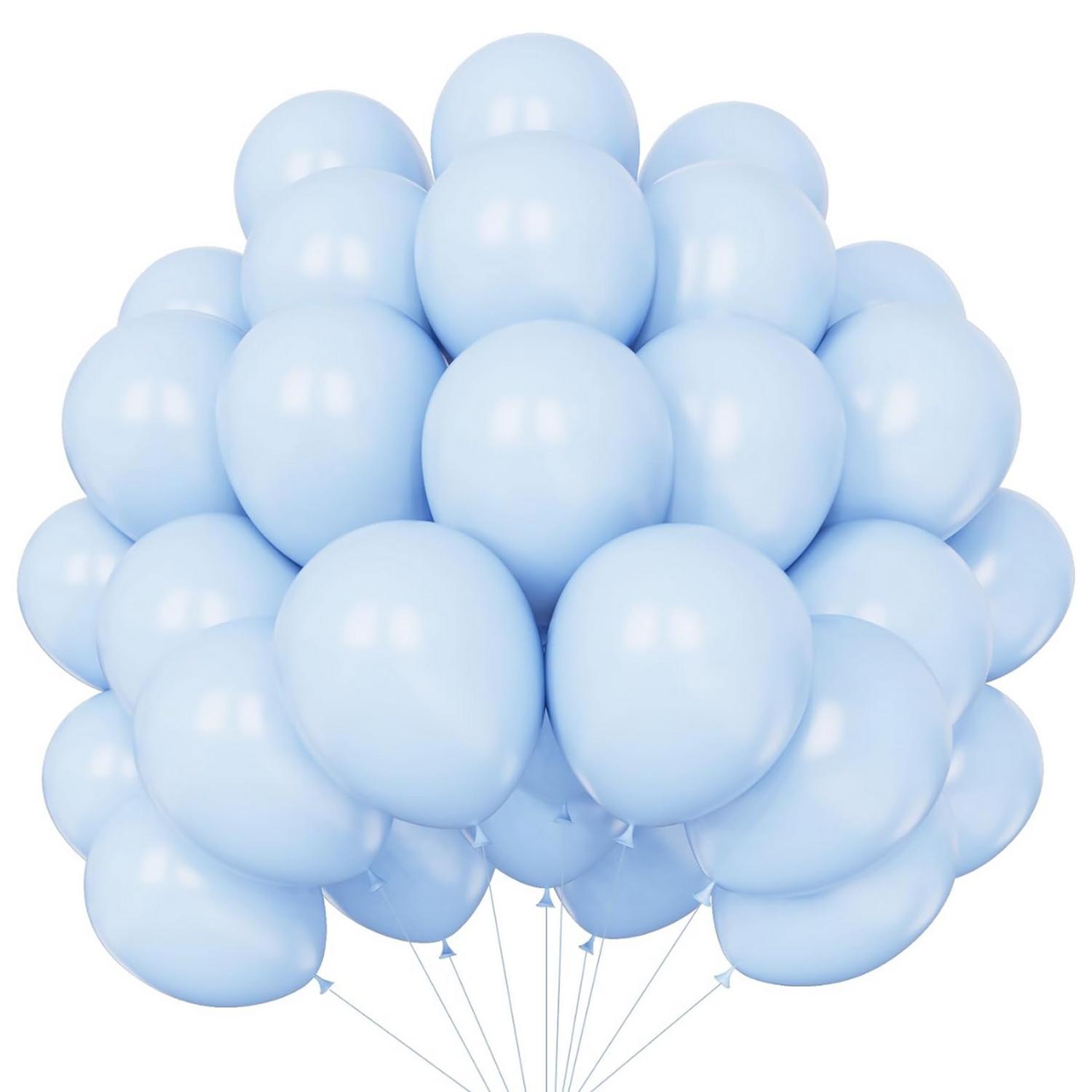 PACK X10 GLOBO TAMAÑO 25 CM FIESTA MACARÓN CELESTE - 1