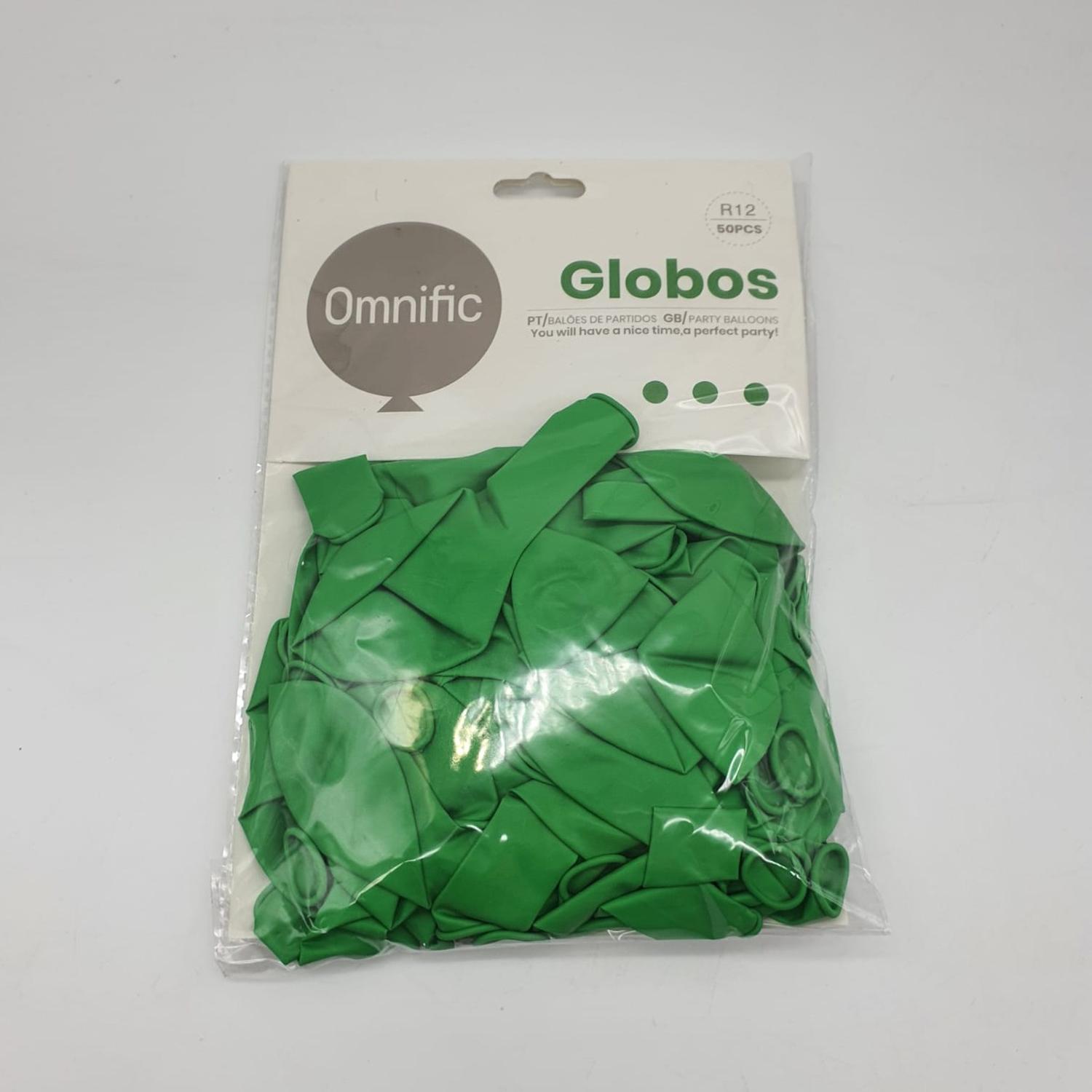 PACK X50 GLOBO TAMAÑO R12 VERDE - 1