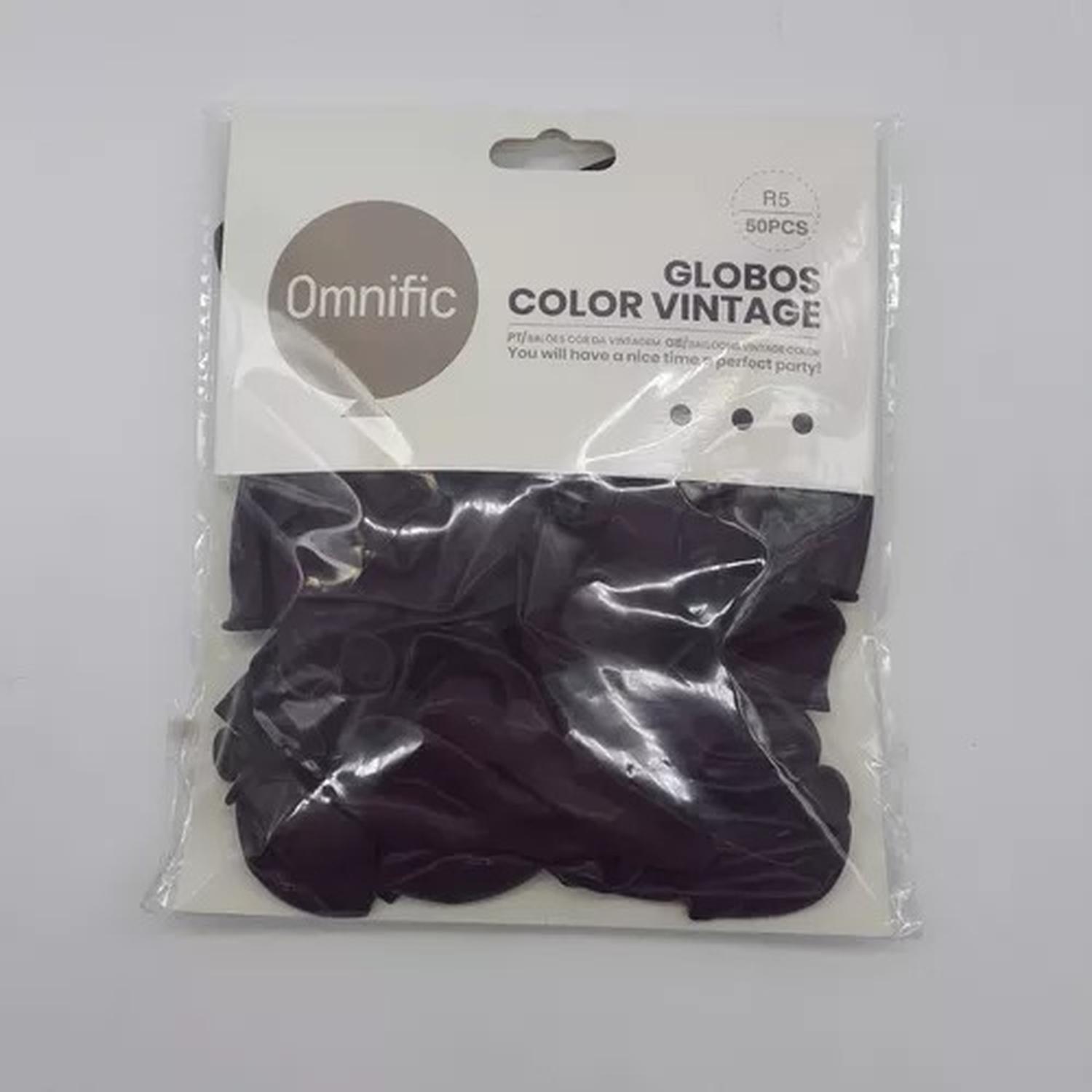 PACK X50 GLOBO VINTAGE TAMAÑO R5 MORADO OSCURO - 1