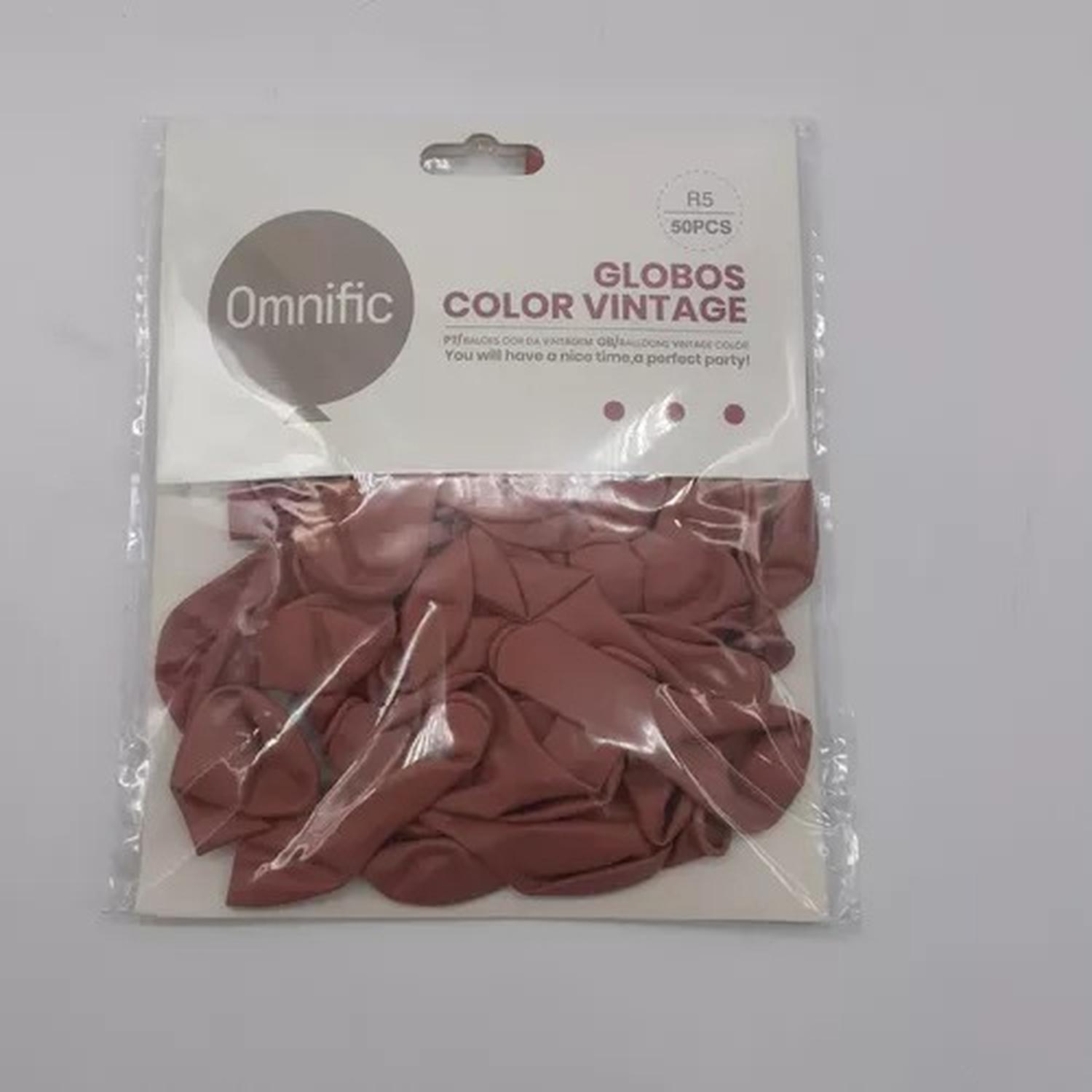 PACK X50 GLOBO TAMAÑO R5 RETRO PINK VINTAGE - 1