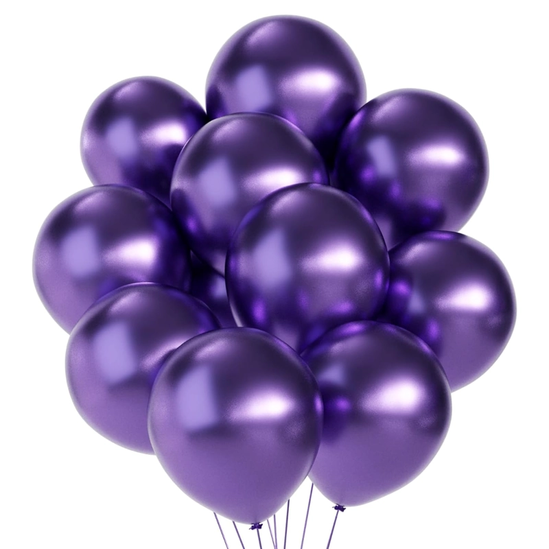 PACK X50 GLOBO METALIZADO TAMAÑO 25 CM MORADO - 1