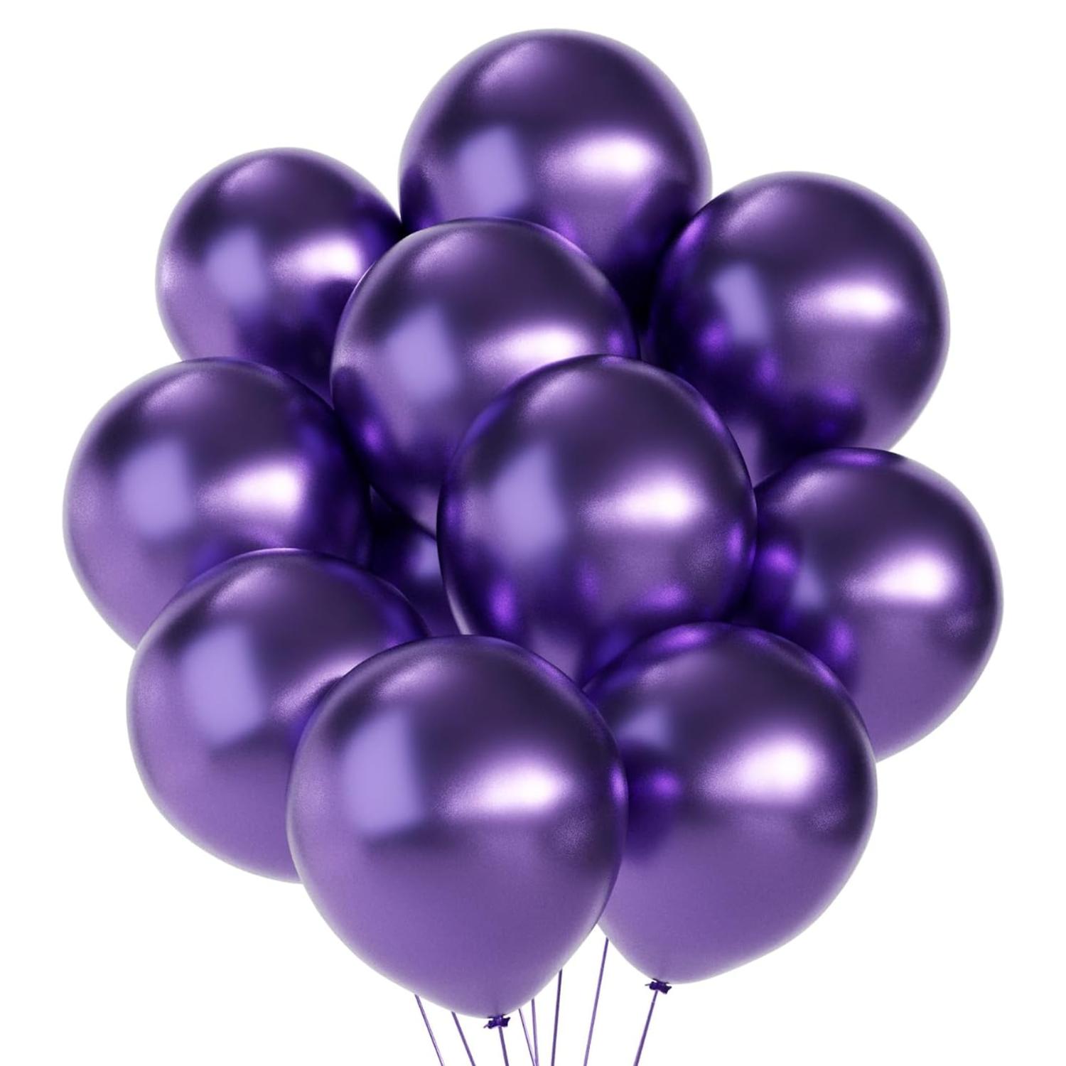 PACK X50 GLOBO METALIZADO TAMAÑO 25 CM MORADO - 1