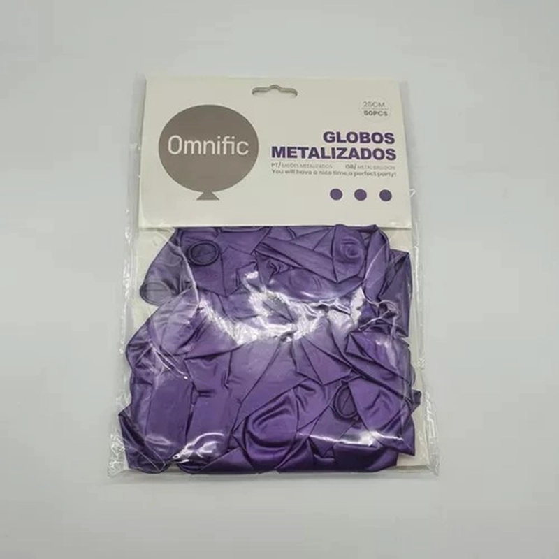 PACK X50 GLOBO METALIZADO TAMAÑO 25 CM MORADO - 2