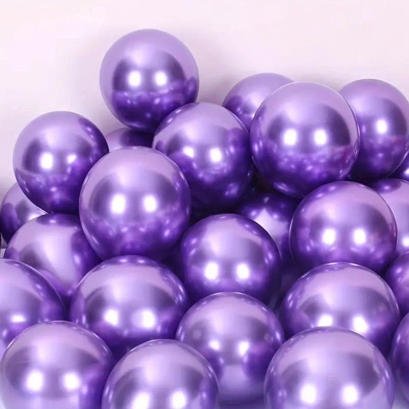 PACK X50 GLOBO METALIZADO TAMAÑO 25 CM MORADO - 3