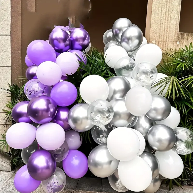 PACK X50 GLOBO METALIZADO TAMAÑO 25 CM MORADO - 7