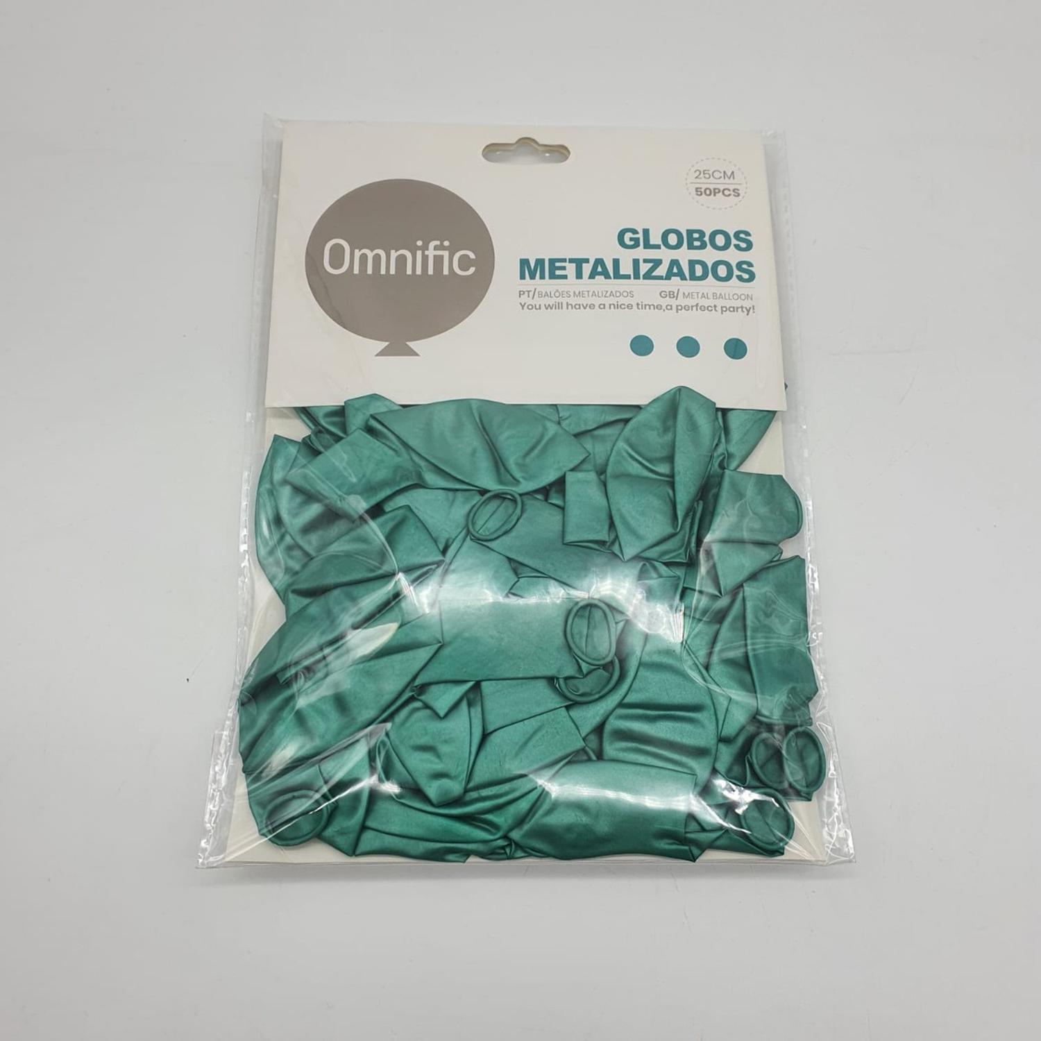 PACK X50 GLOBO METALIZADO TAMAÑO 25 CM VERDE - 2