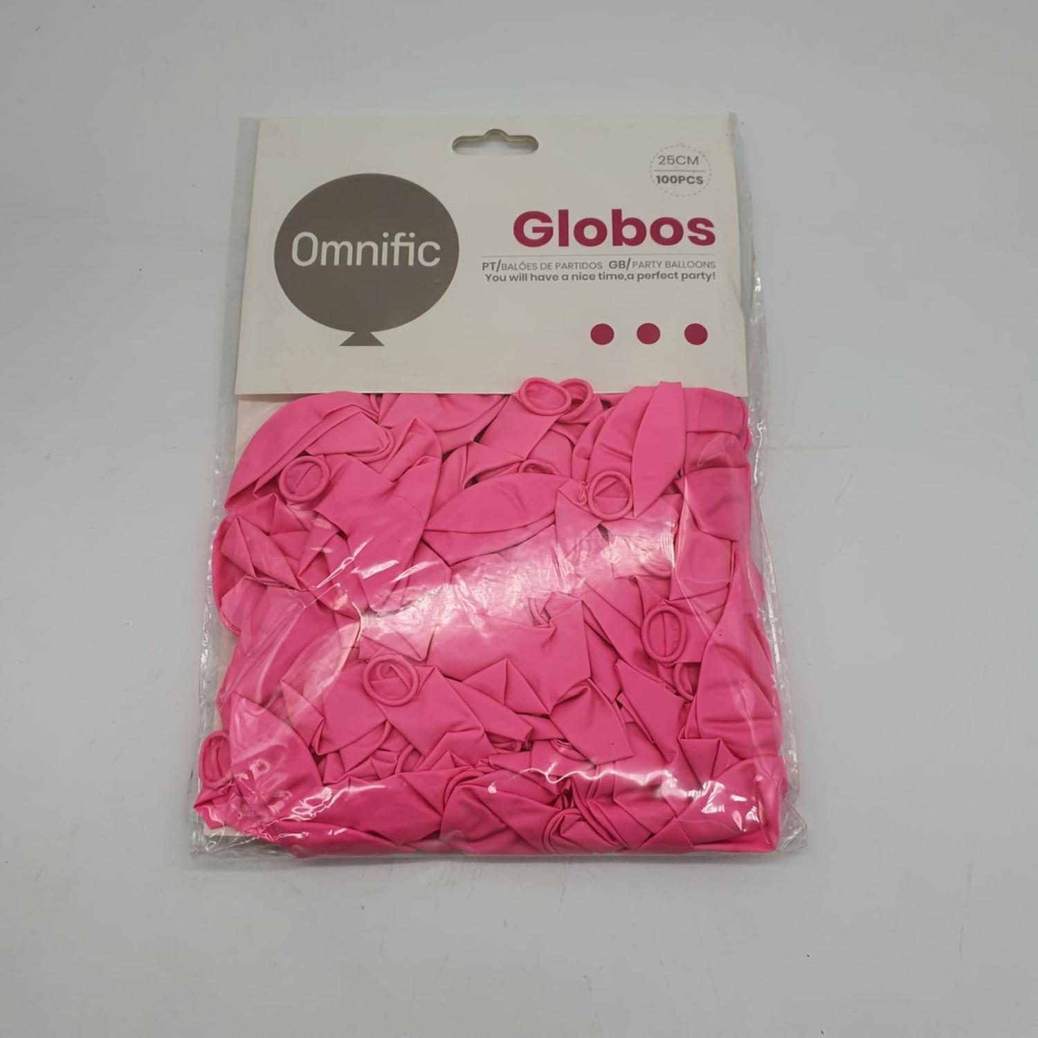 PACK X100 GLOBO TAMAÑO 25 CM ROSADO - 2