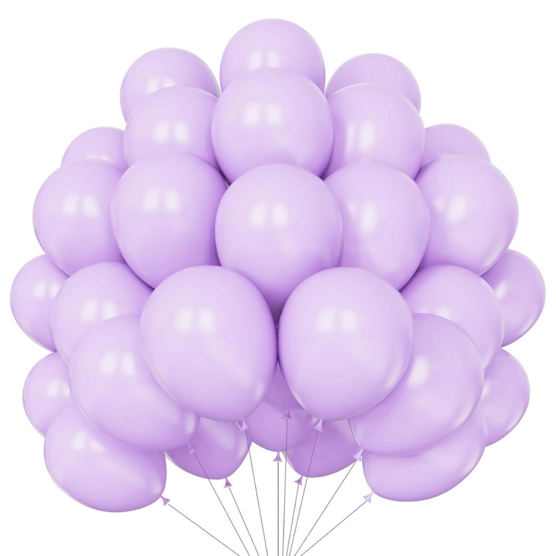 PACK X10 GLOBO TAMAÑO 25 CM FIESTA MORADO MACARÓN - 1