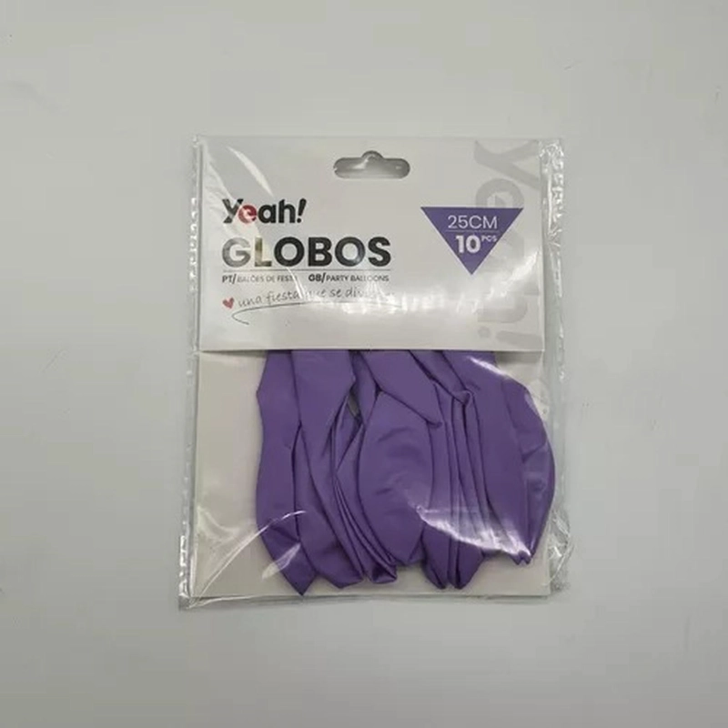 PACK X10 GLOBO TAMAÑO 25 CM FIESTA MORADO MACARÓN - 2