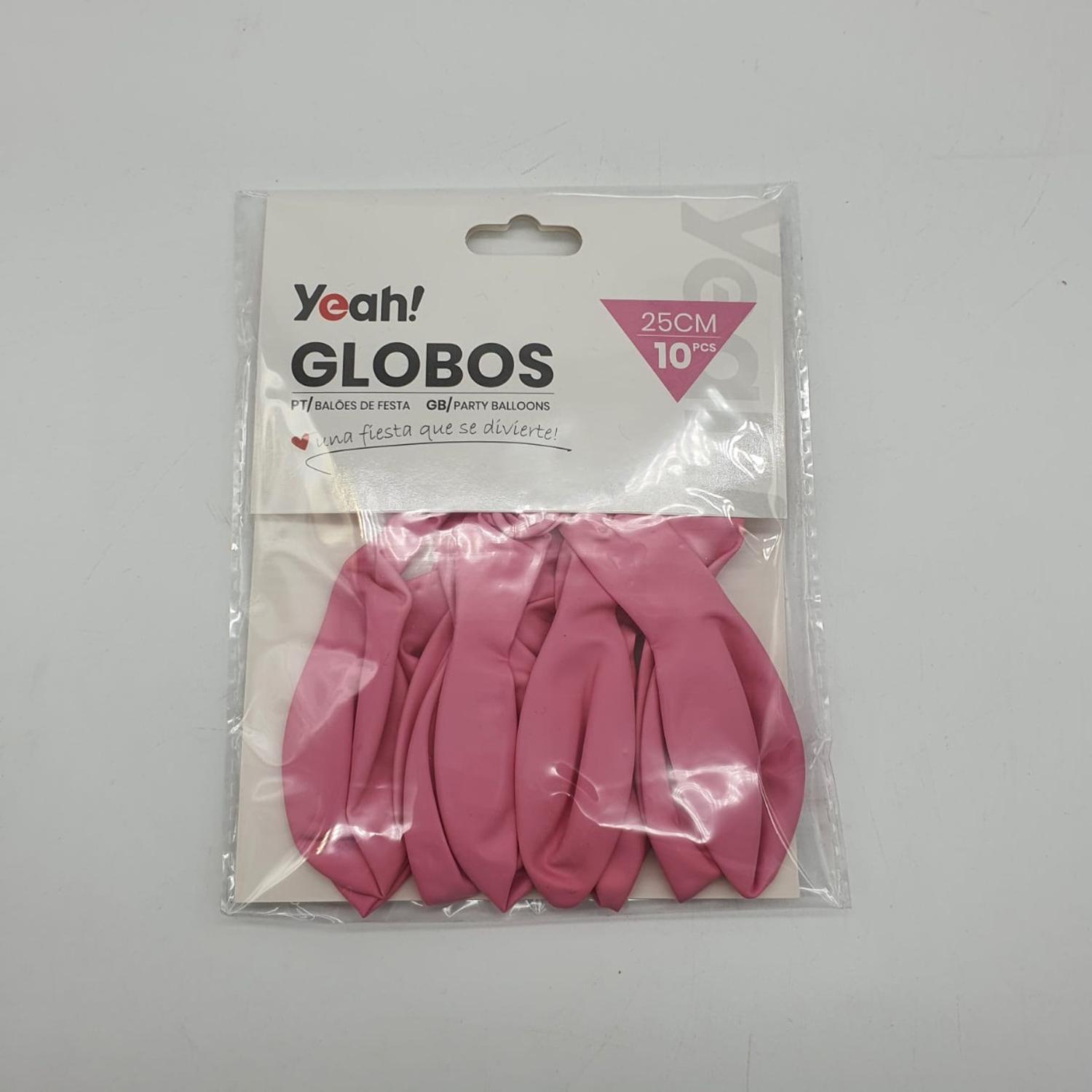 PACK X10 GLOBO MACARÓN TAMAÑO 25 CM FIESTA ROSADO - 2
