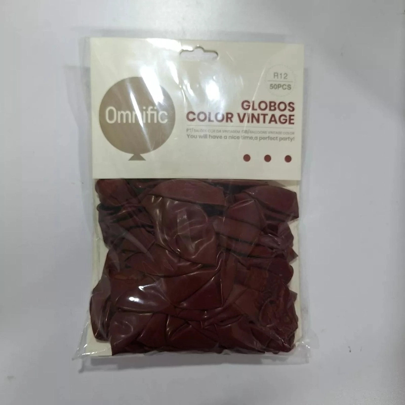 PACK X50 GLOBO TAMAÑO R12 TERRACOTA OSCURO VINTAGE - 2