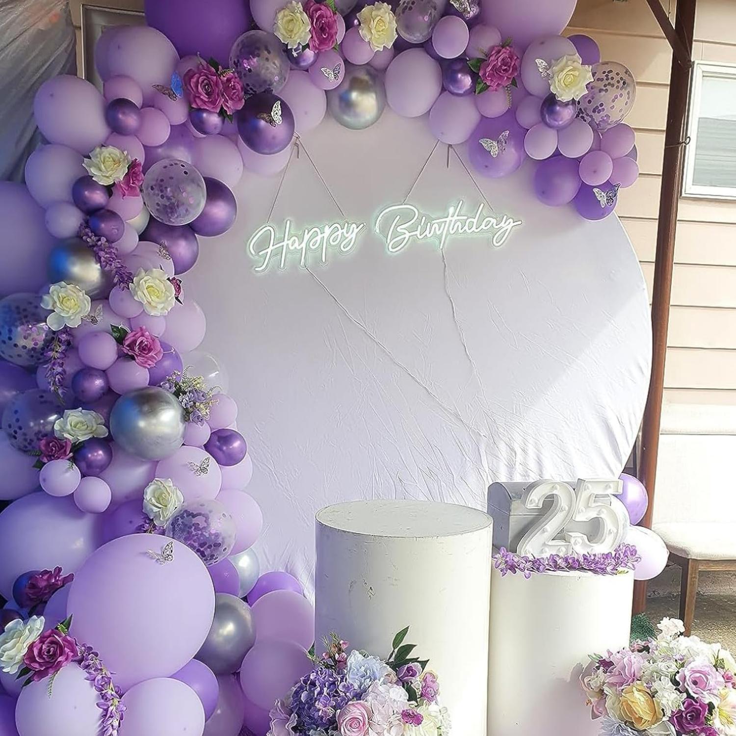 PACK X10 GLOBO MACARÓN TAMAÑO 25 CM FIESTA MORADO CLARO - 3