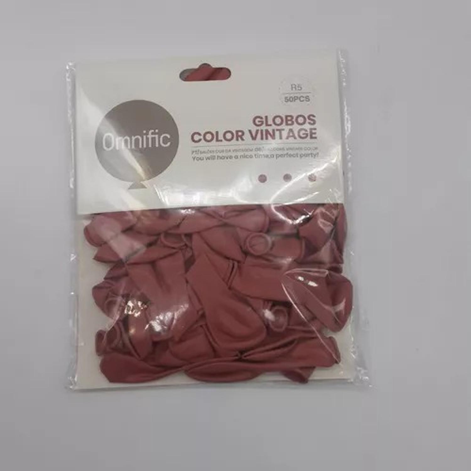 PACK X50 GLOBO TAMAÑO R5 TERRACOTA OSCURO VINTAGE - 1