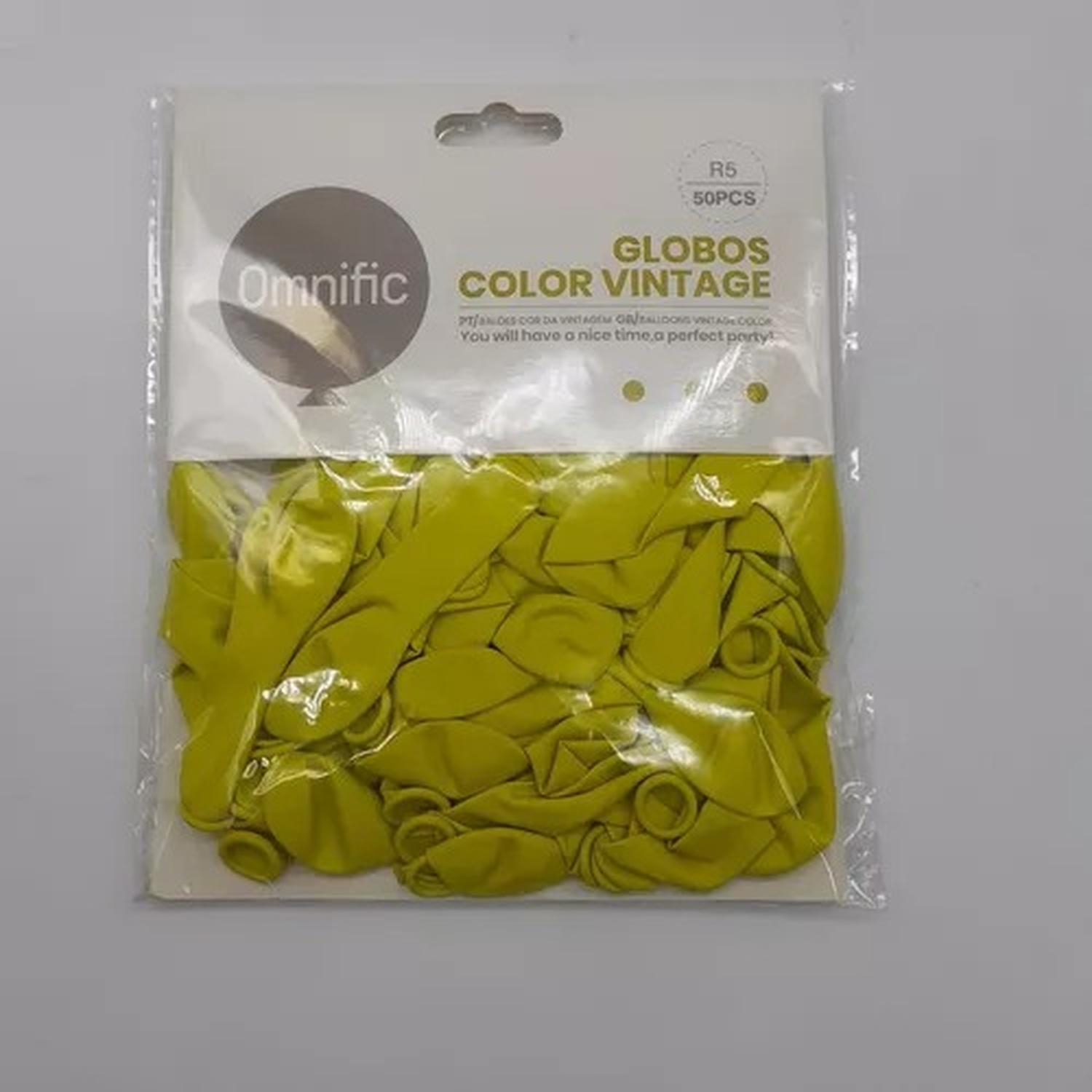 PACK X50 GLOBO VINTAGE TAMAÑO R5 VERDE CLARO - 2