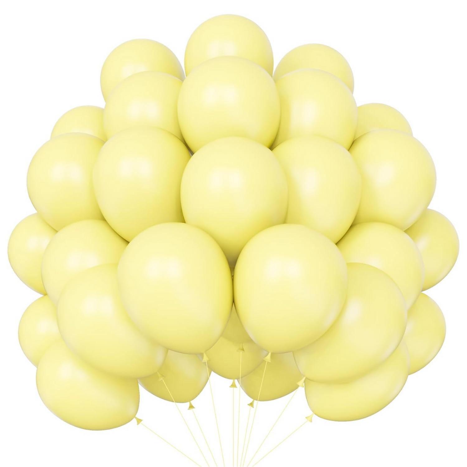 PACK X10 GLOBO TAMAÑO 25CM FIESTA AMARILLO MACARÓN - 1