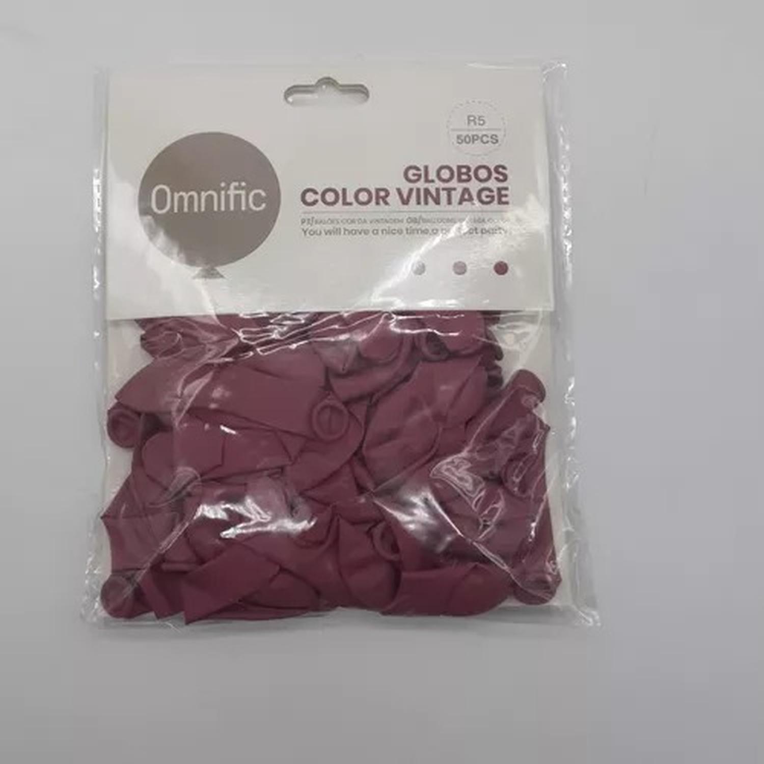 PACK X50 GLOBO TAMAÑO R5 MAGENTA VINTAGE - 1